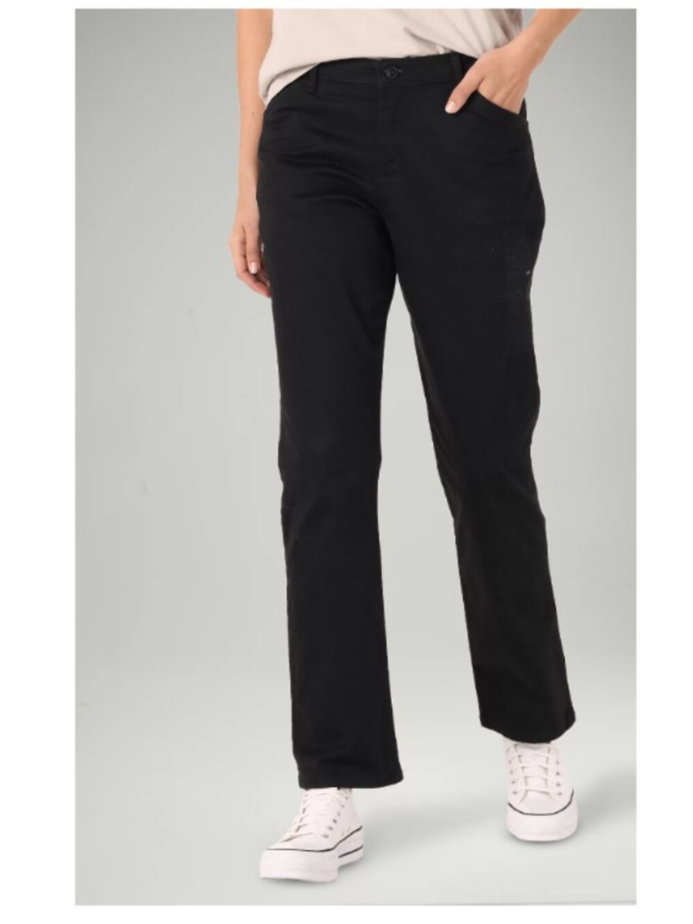 Size 16 Lee All Day Pant Black Straight-Leg Chinos